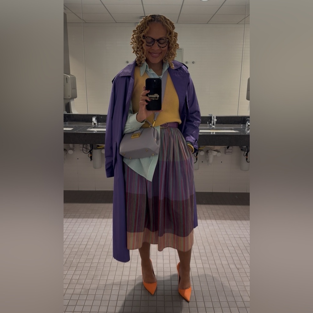 Women's Purple Trench Coat with Classic Tailoring